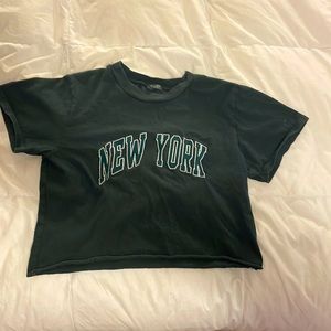Dark green NY Pacsun crop top.